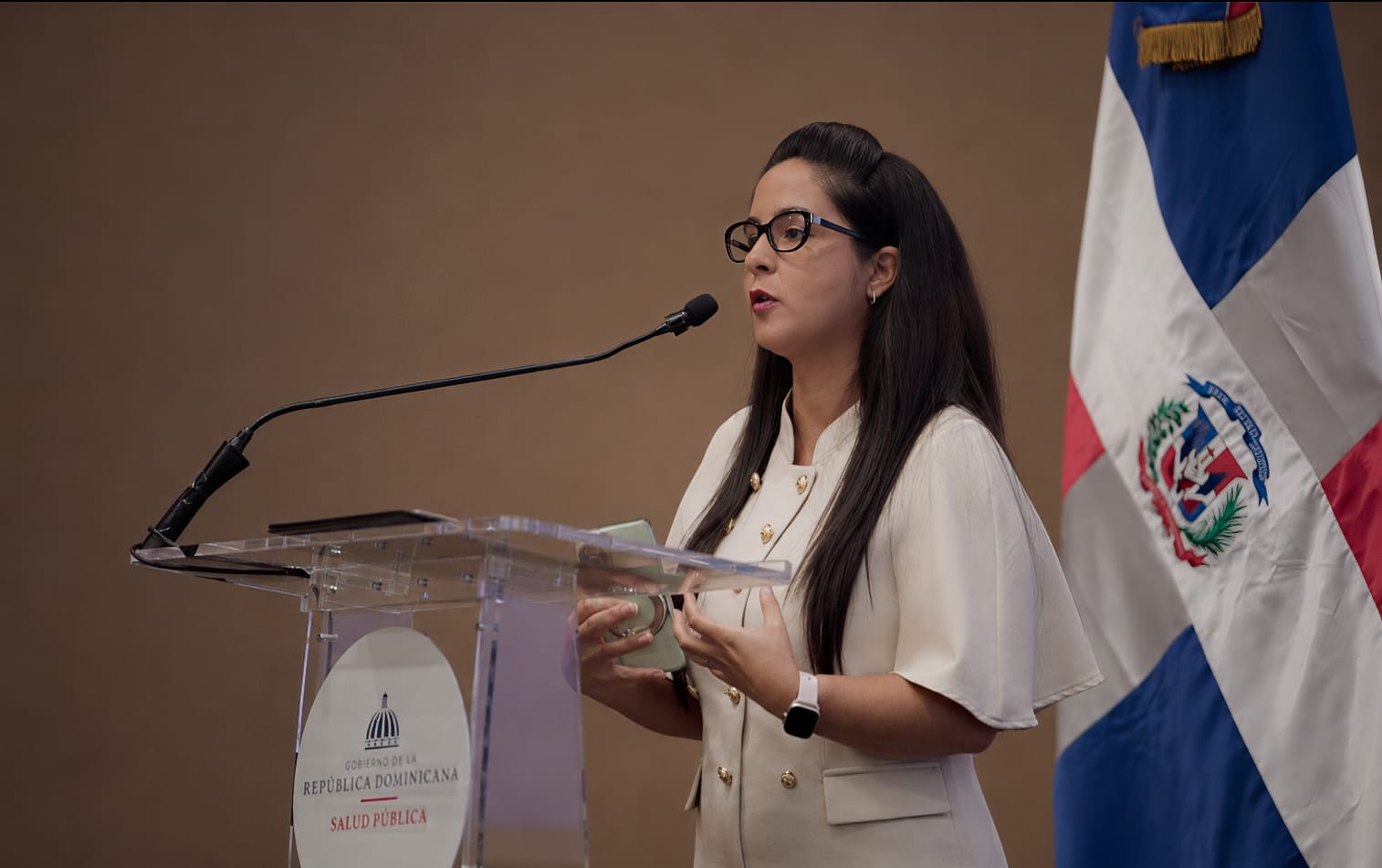 Michelle Melo Ballast durante una intervención institucional